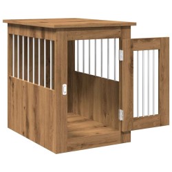 Meuble de cage pour chiens chêne artisanal 45x62x59 cm 
