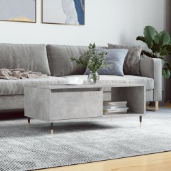 Table basse Gris béton 90x50x36,5 cm Bois d'ingénierie 