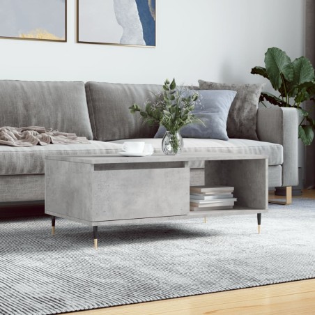 Table basse Gris béton 90x50x36,5 cm Bois d'ingénierie 