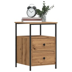 Tables de chevet 2 pcs chêne artisanal bois d'ingénierie 