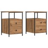 Tables de chevet 2 pcs chêne artisanal bois d'ingénierie 