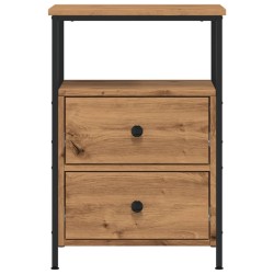 Tables de chevet 2 pcs chêne artisanal bois d'ingénierie 