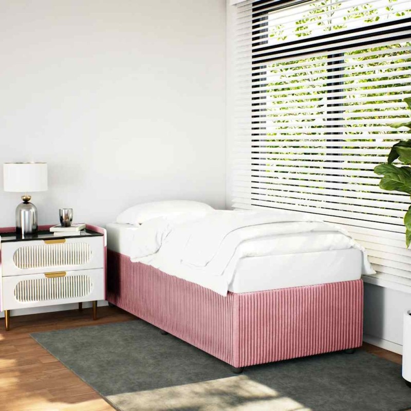 Cadre de lit sans matelas rose 100x200 cm velours Cadre de lit sans matelas rose 100x200 cm velours