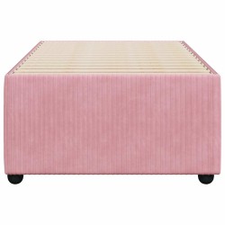Cadre de lit sans matelas rose 100x200 cm velours 