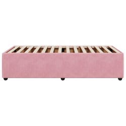 Cadre de lit sans matelas rose 100x200 cm velours 