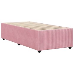 Cadre de lit sans matelas rose 100x200 cm velours 
