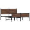 Cadre de lit en métal sans matelas chêne marron 137x190 cm 