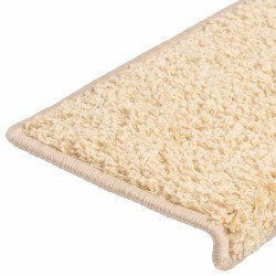 Tapis d'escalier 20 pcs 65x21x4 cm crème 