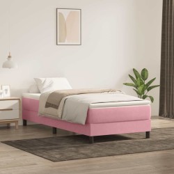 Sommier à lattes de lit sans matelas rose 80x220 cm velours 