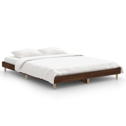 Cadre de lit sans matelas chêne marron 135x190 cm 