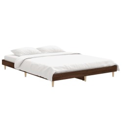 Cadre de lit sans matelas chêne marron 135x190 cm 