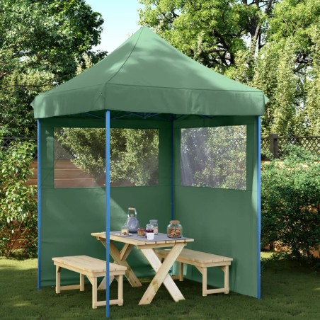 Tente de réception pliable escamotable 2 parois latérales vert 