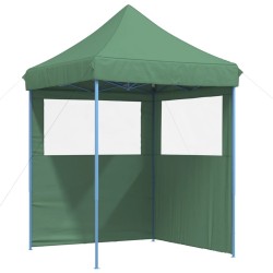 Tente de réception pliable escamotable 2 parois latérales vert 