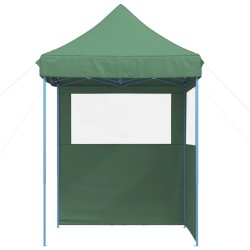 Tente de réception pliable escamotable 2 parois latérales vert 