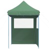 Tente de réception pliable escamotable 2 parois latérales vert 