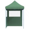 Tente de réception pliable escamotable 2 parois latérales vert 