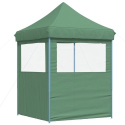 Tente de réception pliable escamotable 2 parois latérales vert 