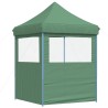 Tente de réception pliable escamotable 2 parois latérales vert 