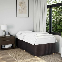 Cadre de lit sans matelas marron foncé 80x200 cm tissu 