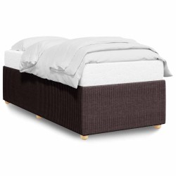 Cadre de lit sans matelas marron foncé 80x200 cm tissu 