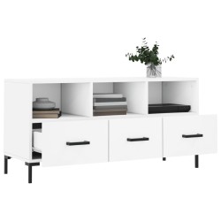 Meuble TV blanc 102x36x50 cm bois d'ingénierie 
