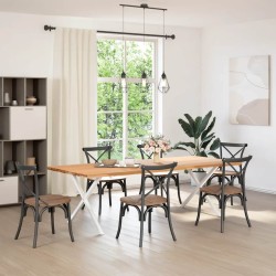 Pieds de table à manger en forme de X, 2 pièces, blanc, 90 x (72-73) cm, acier 