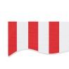 Tissu de remplacement pour auvent rayures rouges et blanches 
