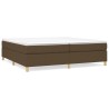 Cadre de lit sans matelas marron foncé 200x200 cm tissu 