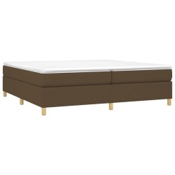 Cadre de lit sans matelas marron foncé 200x200 cm tissu 