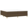 Cadre de lit sans matelas marron foncé 200x200 cm tissu 