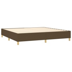 Cadre de lit sans matelas marron foncé 200x200 cm tissu 