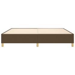 Cadre de lit sans matelas marron foncé 200x200 cm tissu 