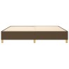 Cadre de lit sans matelas marron foncé 200x200 cm tissu 