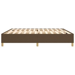Cadre de lit sans matelas marron foncé 200x200 cm tissu 