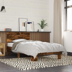 Cadre de lit sans matelas chêne fumé 75x190 cm 