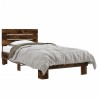 Cadre de lit sans matelas chêne fumé 75x190 cm 