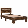 Cadre de lit sans matelas chêne fumé 75x190 cm 