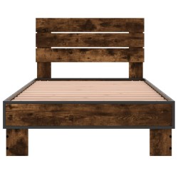 Cadre de lit sans matelas chêne fumé 75x190 cm 