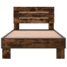 Cadre de lit sans matelas chêne fumé 75x190 cm 
