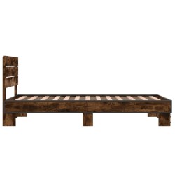 Cadre de lit sans matelas chêne fumé 75x190 cm 