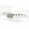 Cadre de lit sans matelas blanc bois de pin massif 