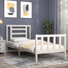 Cadre de lit sans matelas blanc bois de pin massif 