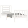 Cadre de lit sans matelas blanc bois de pin massif 