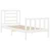 Cadre de lit sans matelas blanc bois de pin massif 