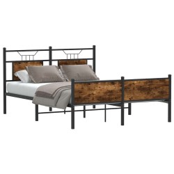 Cadre de lit sans matelas chêne fumé 150x200 cm bois ingénierie 