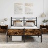 Cadre de lit sans matelas chêne fumé 150x200 cm bois ingénierie 