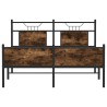 Cadre de lit sans matelas chêne fumé 150x200 cm bois ingénierie 