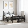 Cadre de lit métal sans matelas avec pied de lit noir 120x200cm 