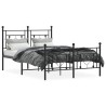 Cadre de lit métal sans matelas avec pied de lit noir 120x200cm 