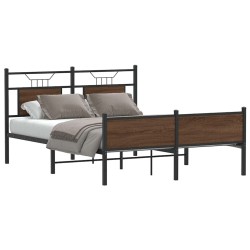 Cadre de lit sans matelas chêne marron 150x200 cm 